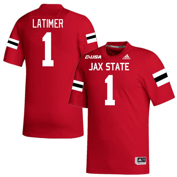 #1 Geimere Latimer Jacksonville State Gamecocks College Football Jerseys Stitched-Red